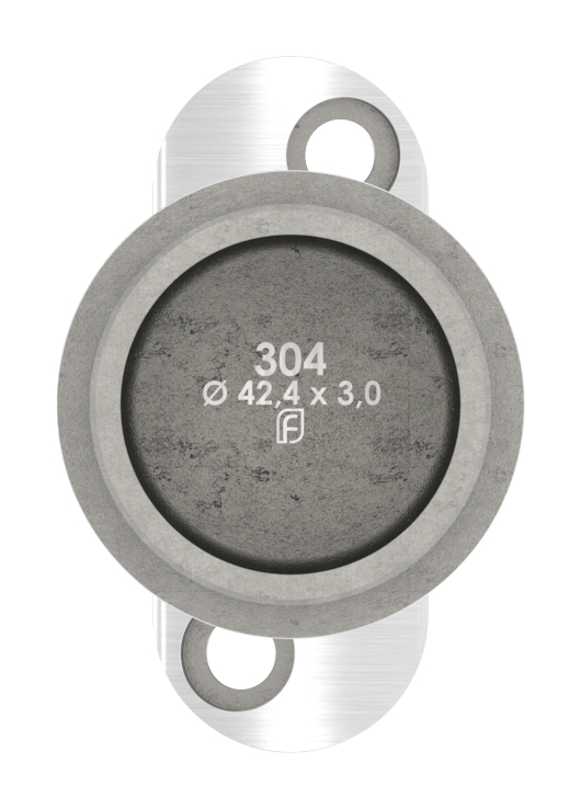 Handlaufstütze für Rohr 42,4 x 3,0mm, Halteplatte: 42,4mm