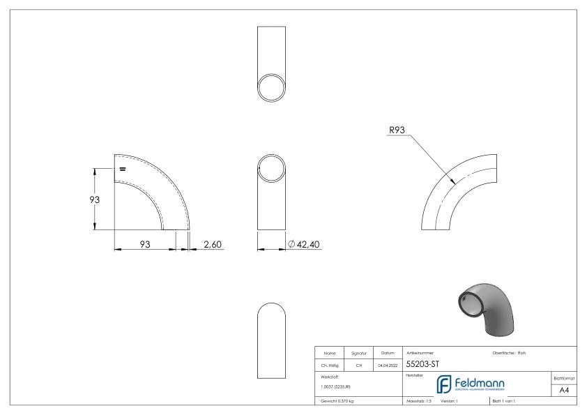 Schweißbogen 90°, 42,4x2,6mm Schweißbogen 90°, 42,4x2,6mm