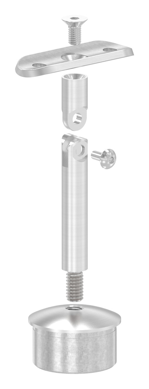 Rohrabschlussstopfen für Rohr 42,4x2,0mm, Handlaufanschlussplatte: 42,4mm, V2A