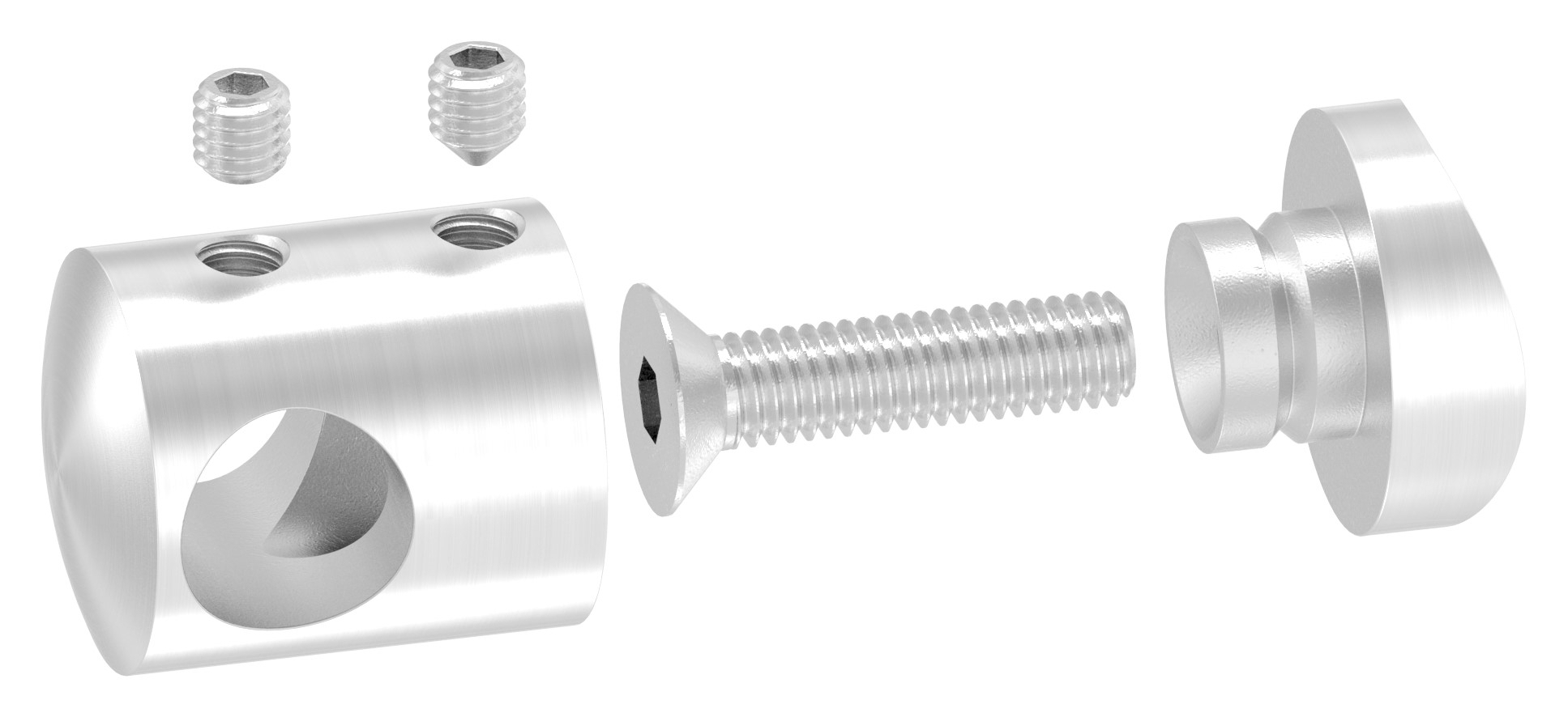 Querstabhalter für 60,3mm Rohr, 12,2mm Bohrung, V2A