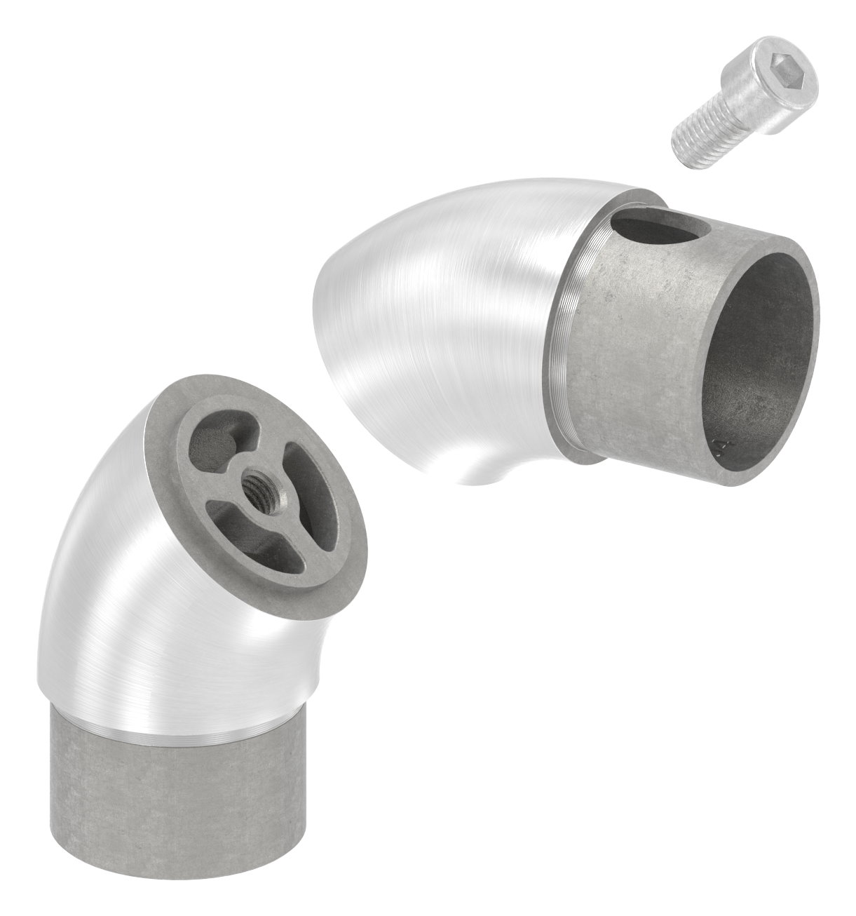 Rohrbogen verstellbar, hohl für Kabeldurchführung, für 42,4x2,0mm, V2A Rohrbogen verstellbar, hohl für Kabeldurchführung, für 42,4x2,0mm, V2A