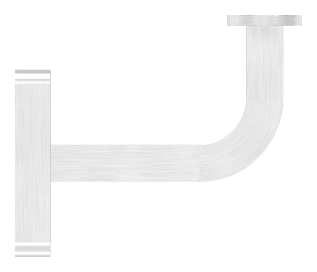 Handlaufhalter mit Handlaufanschlussplatte flach (Ronde und Bügel verschweißt), V2A