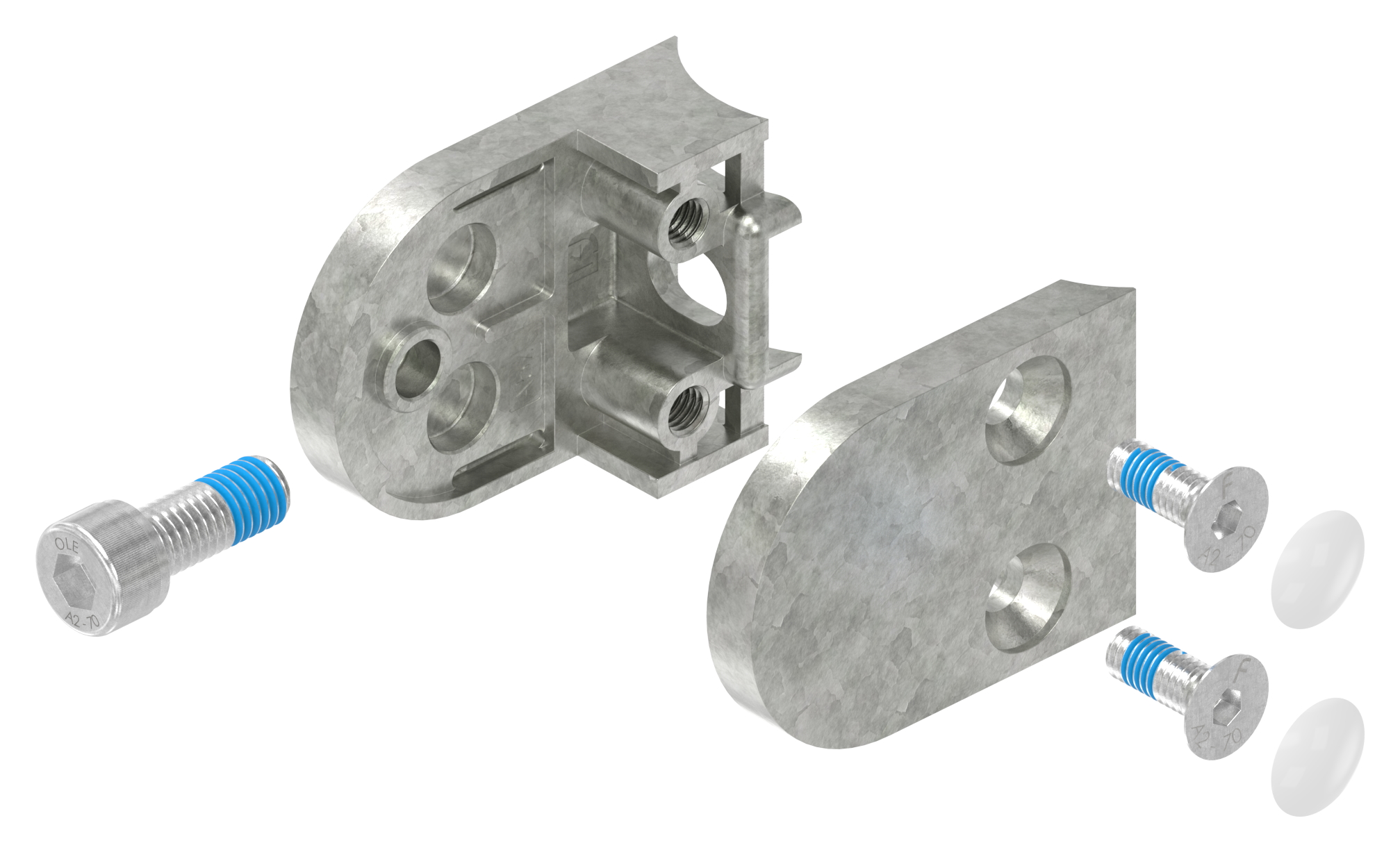 Glasklemme Mod. 30, Anschluss: 48,3mm, Zink roh Glasklemme Mod. 30, Anschluss: 48,3mm, Zink roh
