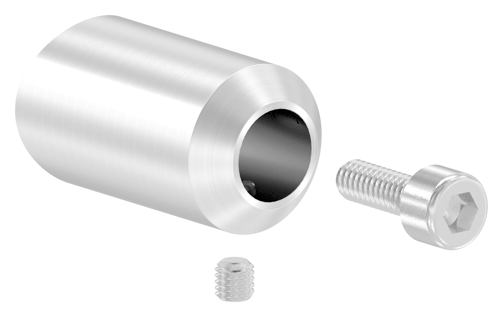Querstabhalter zum Stoßen, Bohrung Ø 12,5mm, Anschluss 42,4mm, V2A
