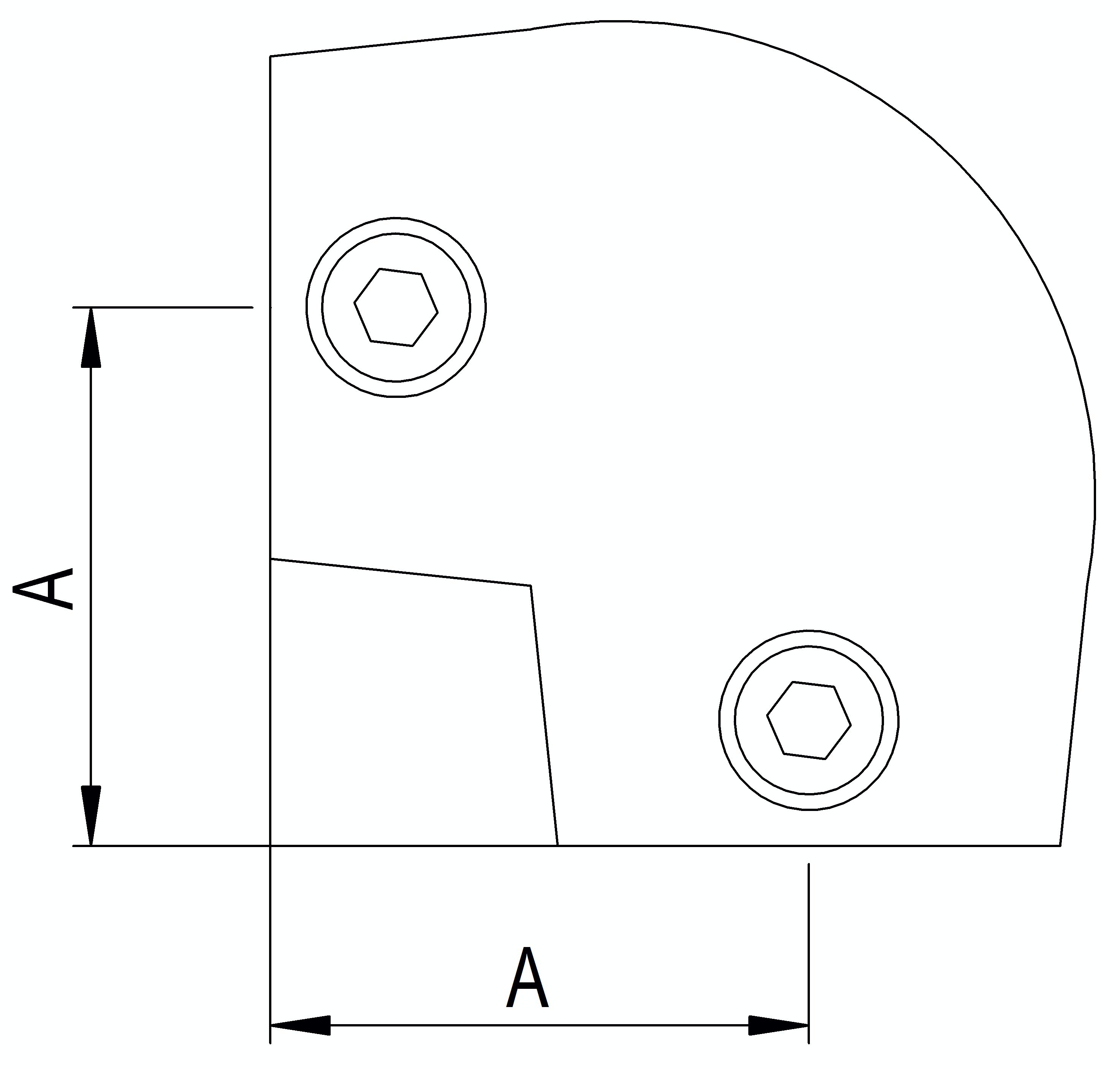 Rohrbogen 90°, schräg, variabel, für Rohr Ø 33,7mm