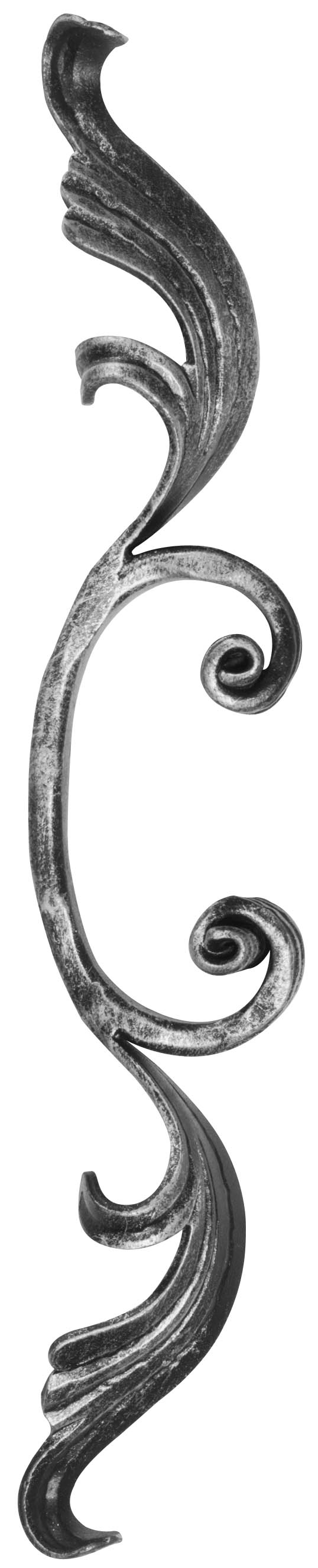 Schnörkel 16x8mm, mit Blatt