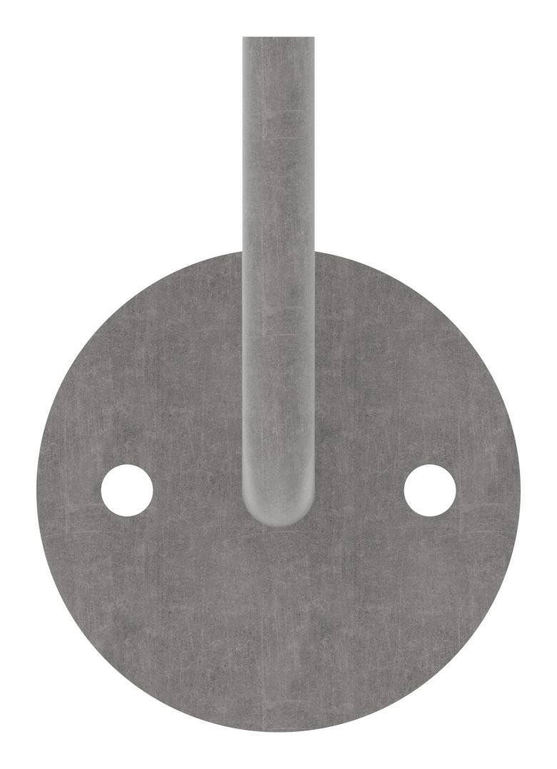 Handlaufträger mit Ronde flach, 80x6mm, Bügel Ø 12mm
