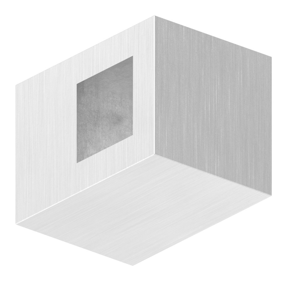 Querstabhalter, gerader Anschluss, 12x12mm Vierkan