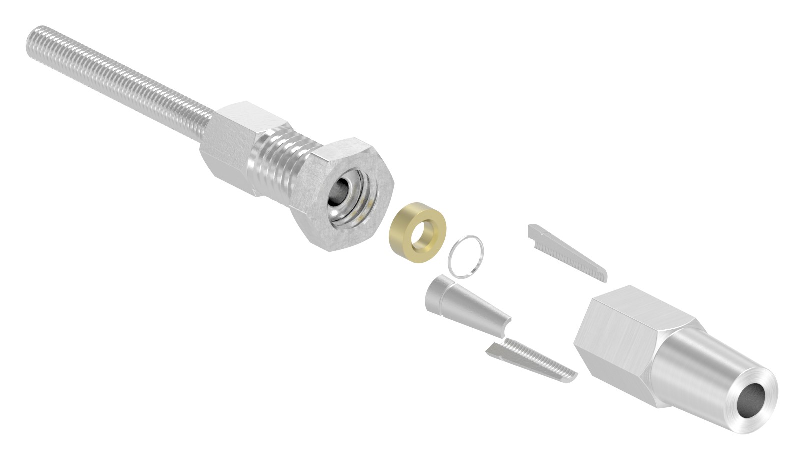 Gewindeterminal zur Selbstmontage für Seil Ø 3mm, V4A