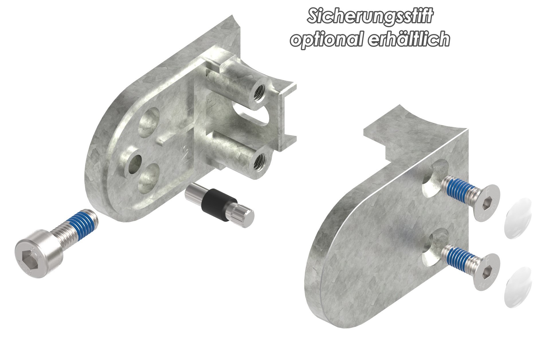 Glasklemme Mod. 33, Anschluss: 48,3mm, in Zink roh