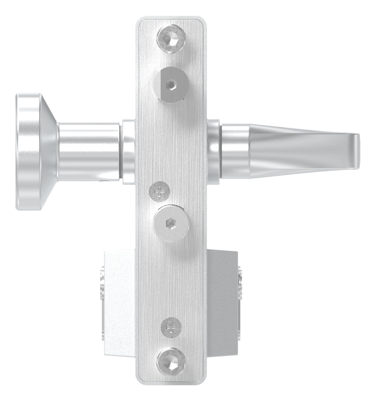 Gittertorschloss GTS 2 mit Anti-Panik-Funktion für Rohrstärke 40-60mm, Gehäuse silber