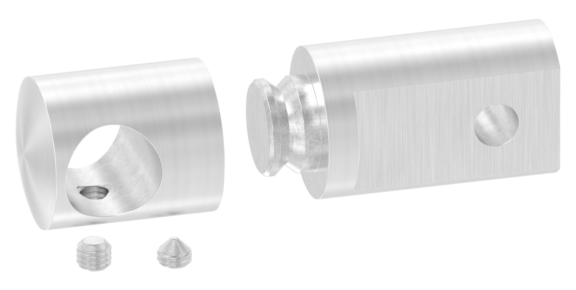 Querstabhalter (Montage zwischen zwei Flacheisen), Bohrung 14,2mm, V2A Querstabhalter (Montage zwischen zwei Flacheisen), Bohrung 14,2mm, V2A