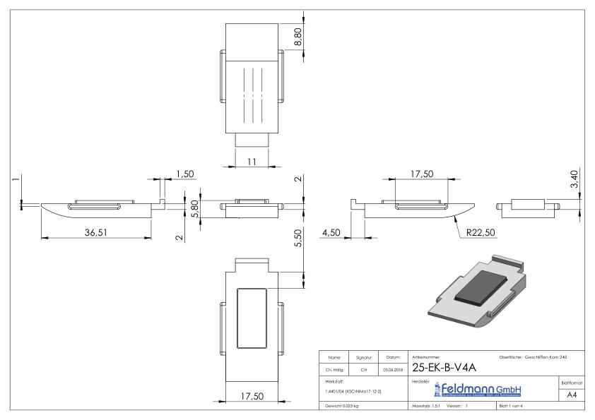 Sichtschutz Sicherungsboden EK Mod. 25, V4A Sichtschutz Sicherungsboden EK Mod. 25, V4A