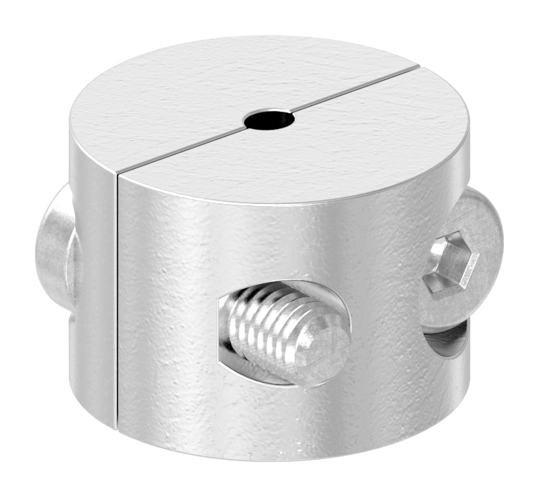 Rundklemme 2-teilig für Seil Ø 2mm, V4A Rundklemme 2-teilig für Seil Ø 2mm, V4A
