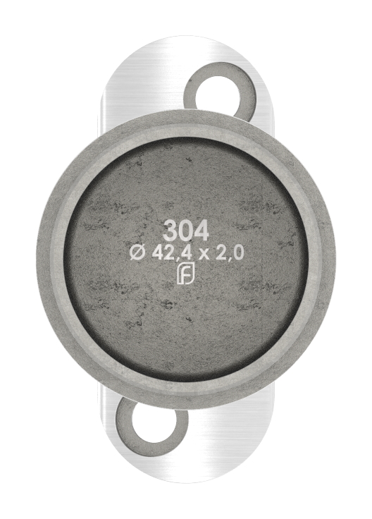 Rohrabschlussstopfen für Rohr 42,4x2,0mm, Handlaufanschlussplatte: 42,4mm, V2A