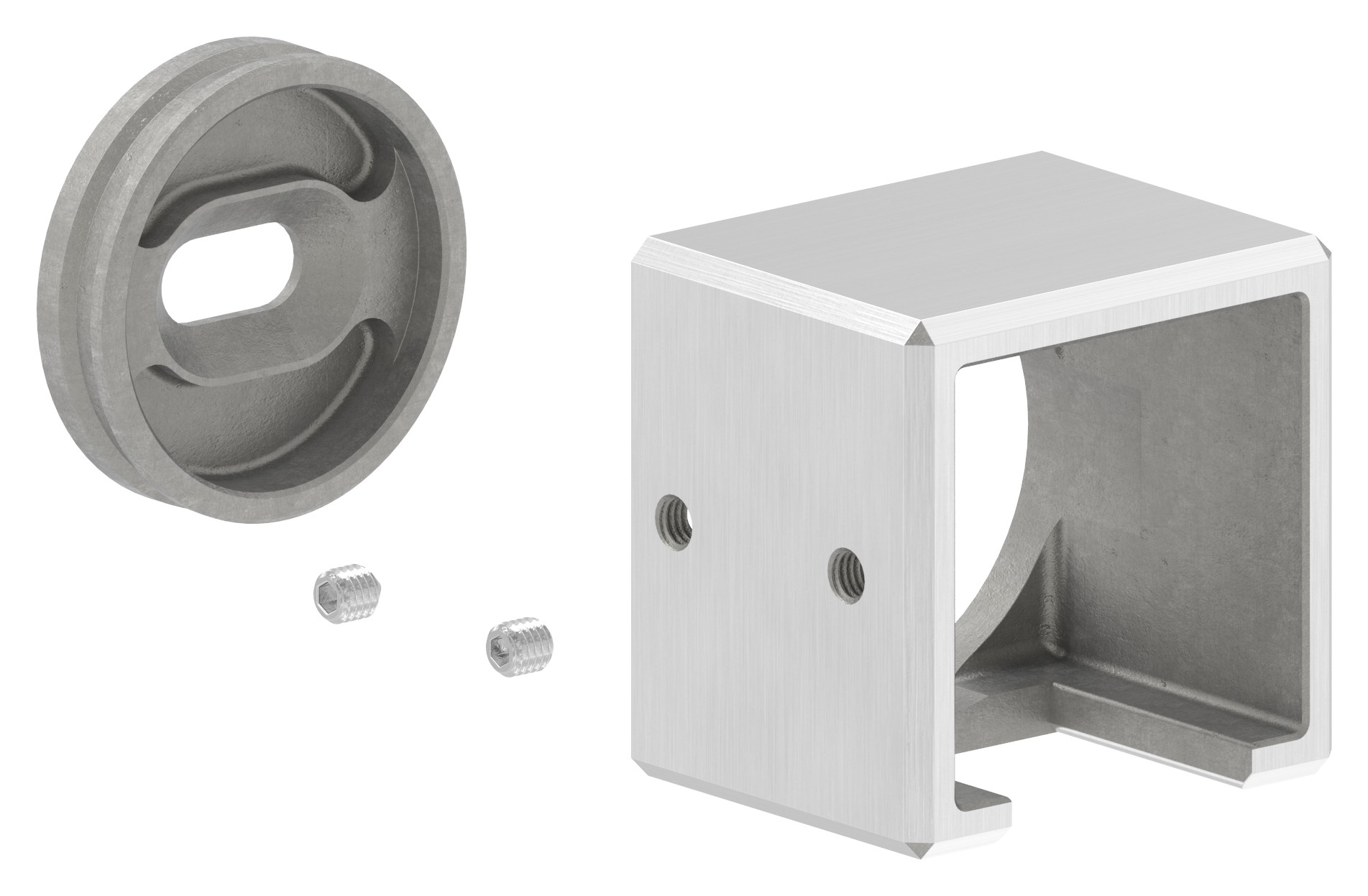 Wandbefestigung für Quadratnutrohr 40x40mm, links, V4A