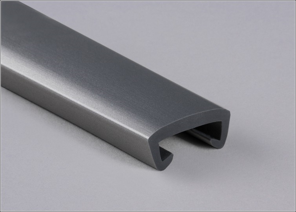 Kunststoffhandlauf für 40x8mm, graualuminium