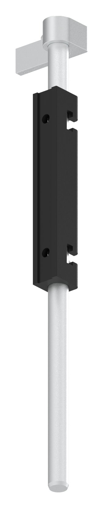 Bodenriegel mit Länge 490mm, zum Anschrauben, RAL 9005 schwarz