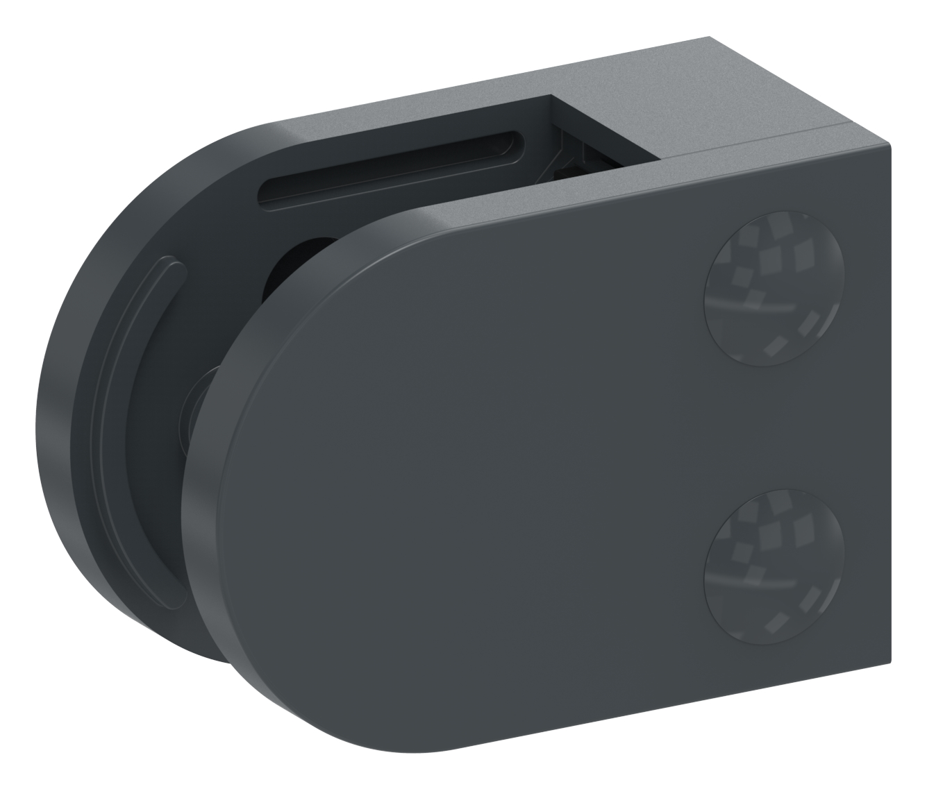 Glasklemme Mod. 38, Anschluss: gerade, Zink roh pulverbeschichtet RAL 7016 matt