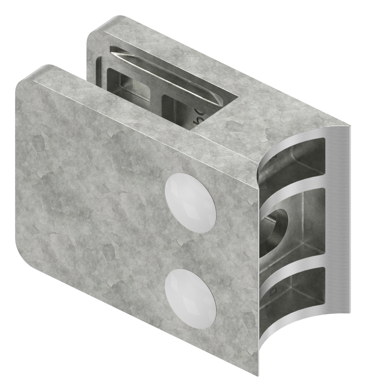 Glasklemme Mod. 36, Anschluss: 33,7mm, in Zink roh