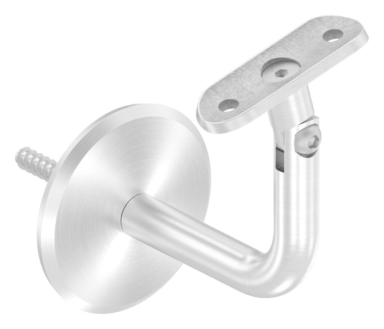 Handlaufhalter mit Gelenk, Handlaufanschlussplatt 42,4mm, V2A