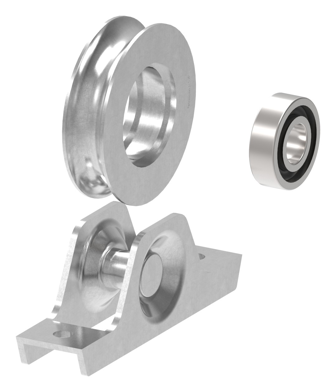 Schiebetorrolle 78mm mit Rundrille 15mm