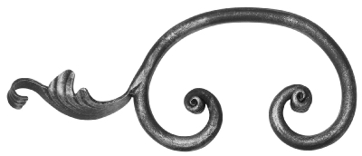 C-Schnecke 12mm, 110x270mm, mit Blatt links