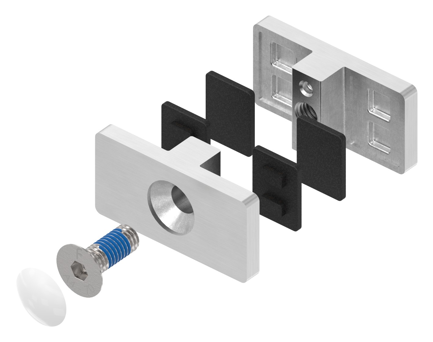 Glasausrichter für Ganzglasgeländer, für Glas 12,76 - 13,52mm