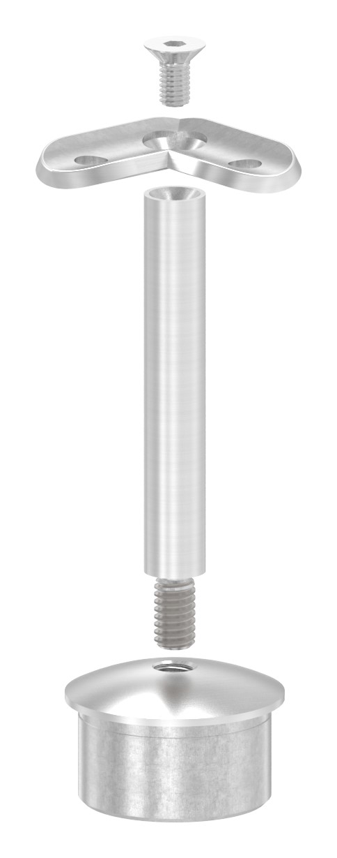 Rohrabschlussstopfen für Rohr 42,4x2,5mm, Haltepl. 42,4mm 90°, V2A