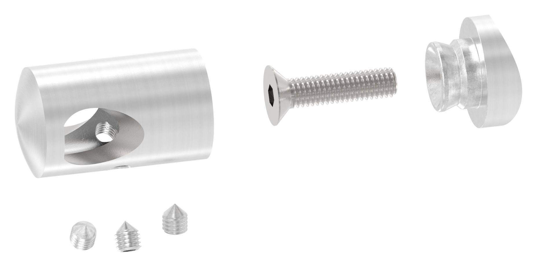 Querstabhalter für 42,4mm Rohr, 12,2mm Bohrung, Außenecke, V4A