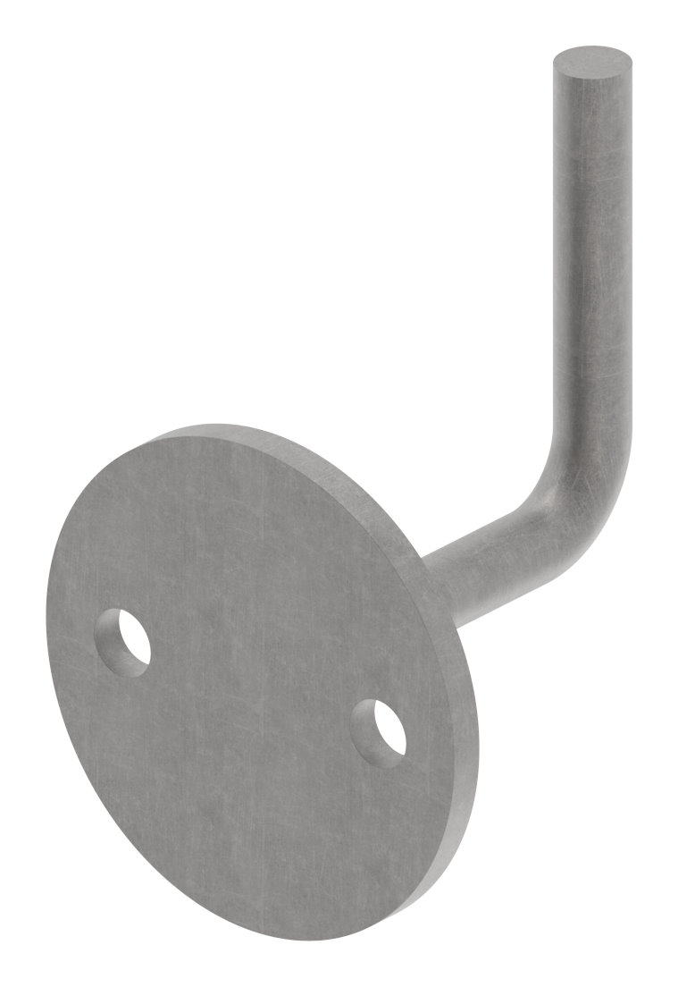 Handlaufträger mit Ronde flach, 80x6mm, Bügel Ø 12mm