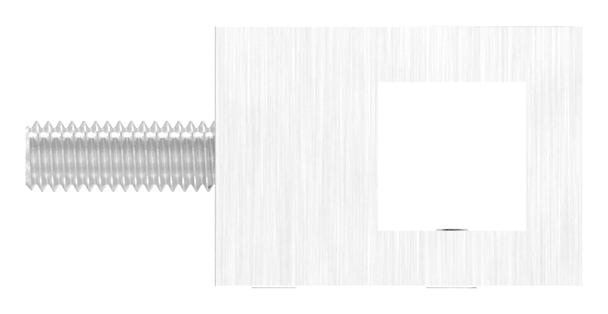 Querstabhalter für geraden Anschluss, 12x12mm Vierkant, V2A