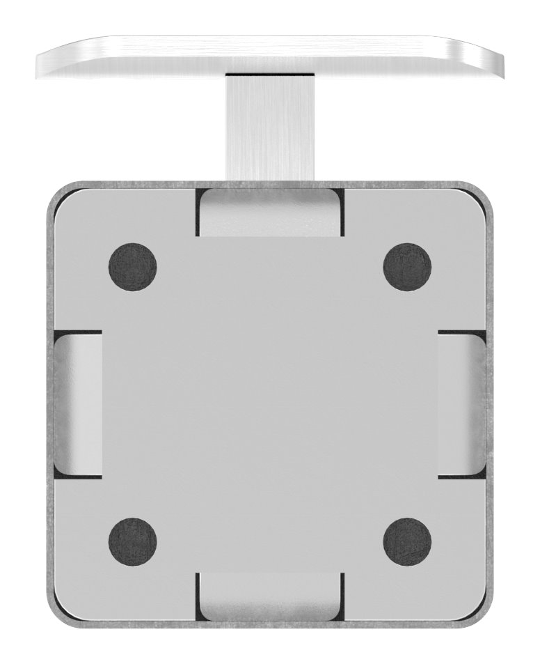 Handlaufhalter mit Handlaufanschlussplatte und Abdeckrosette (Ronde und Bügel verschweißt), V2A