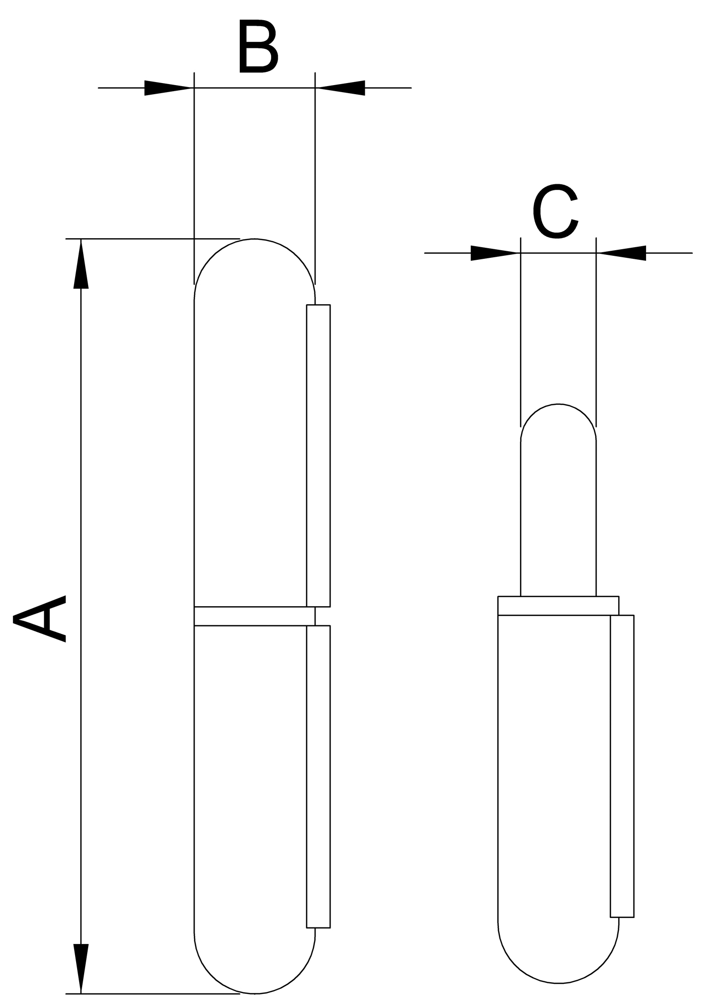 Anschweißband, L: 100mm, V2A
