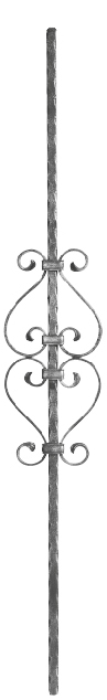Zierstab 12x12mm, gehämmert, H: 900mm