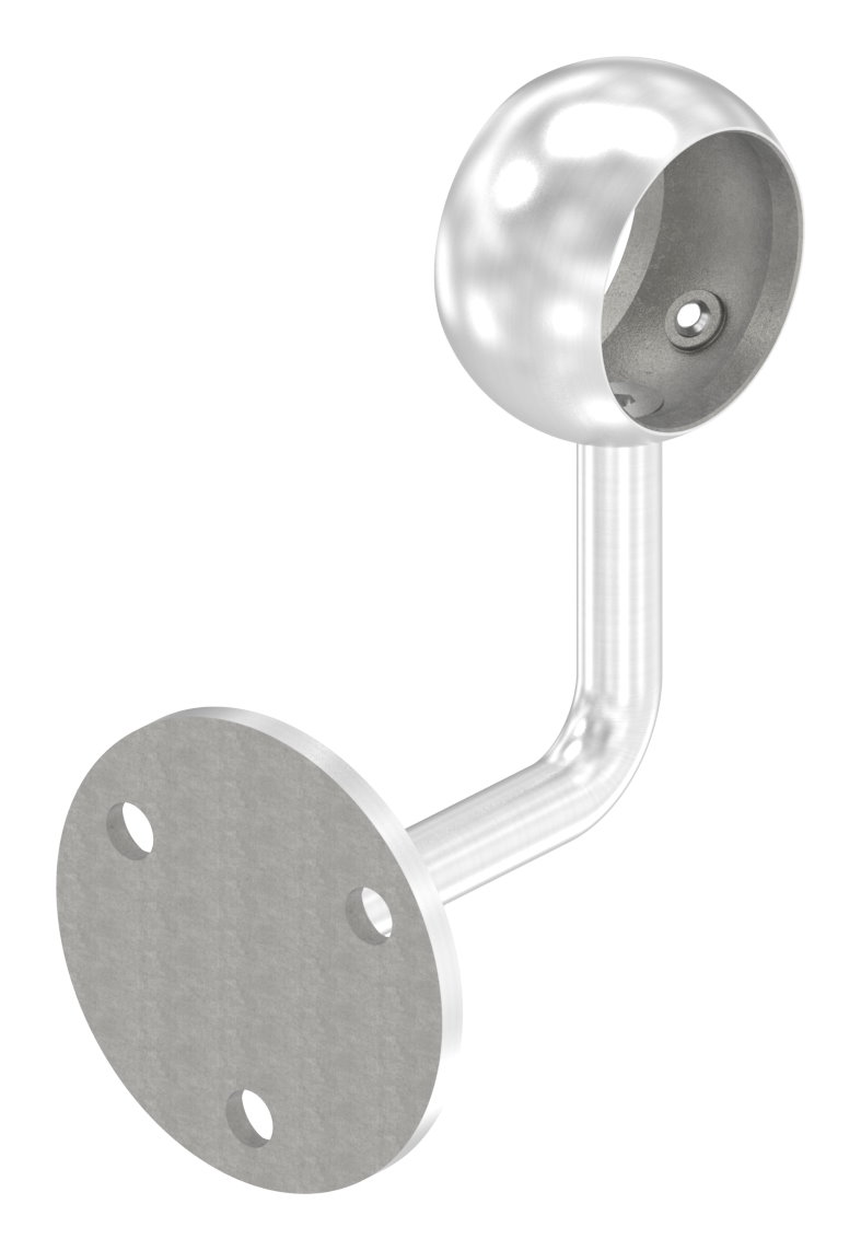 Handlaufhalter mit Kugelring für Rohr 42,4mm (Ronde und Bügel verschweißt), V2A Handlaufhalter mit Kugelring für Rohr 42,4mm (Ronde und Bügel verschweißt), V2A