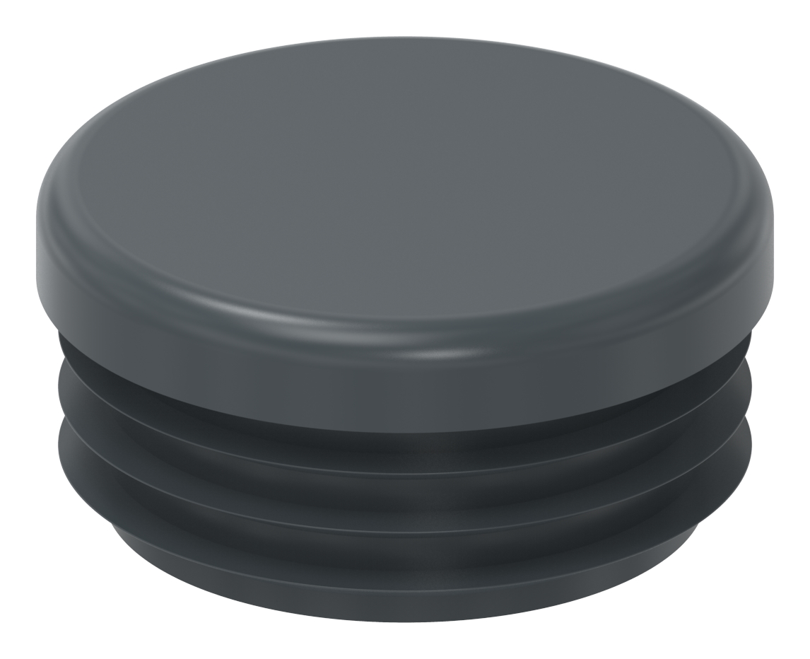 Kunststoffkappe für Rundrohr 33,7mm, RAL 7016