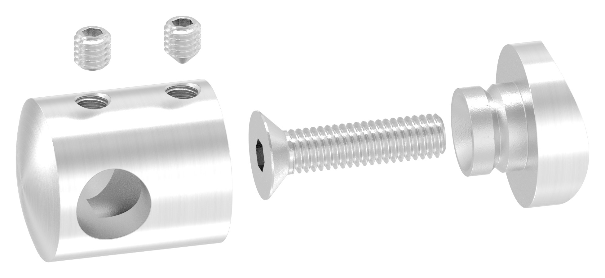 Querstabhalter für 42,4mm Rohr, 10,2mm Bohrung,V2A